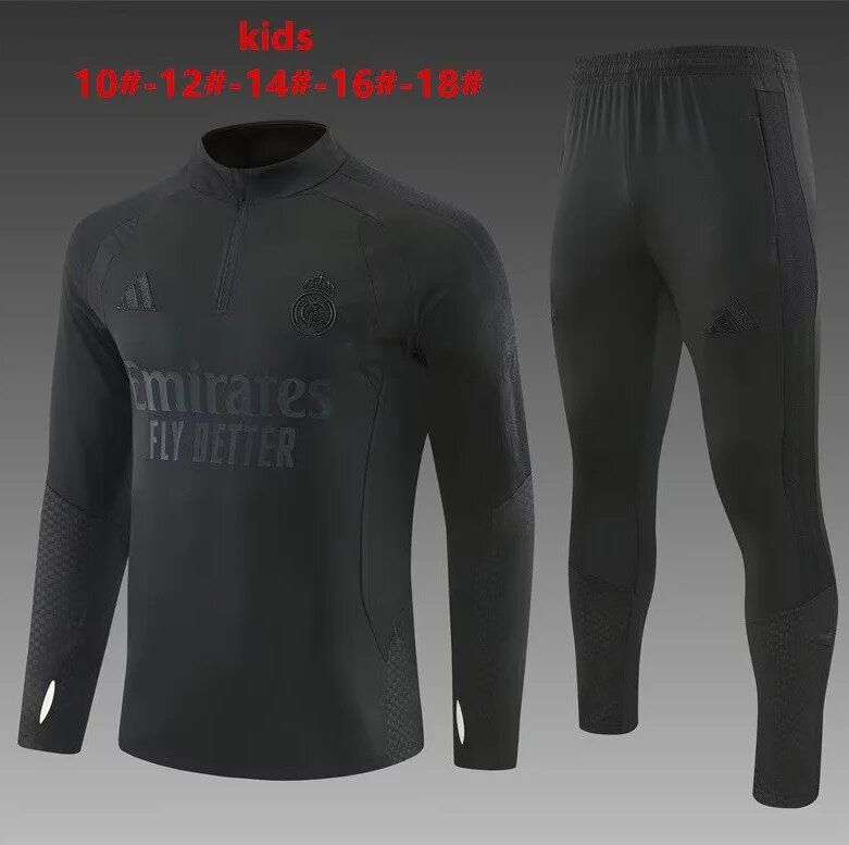 Kids Real Madrid 26/27 Tracksuit - Black